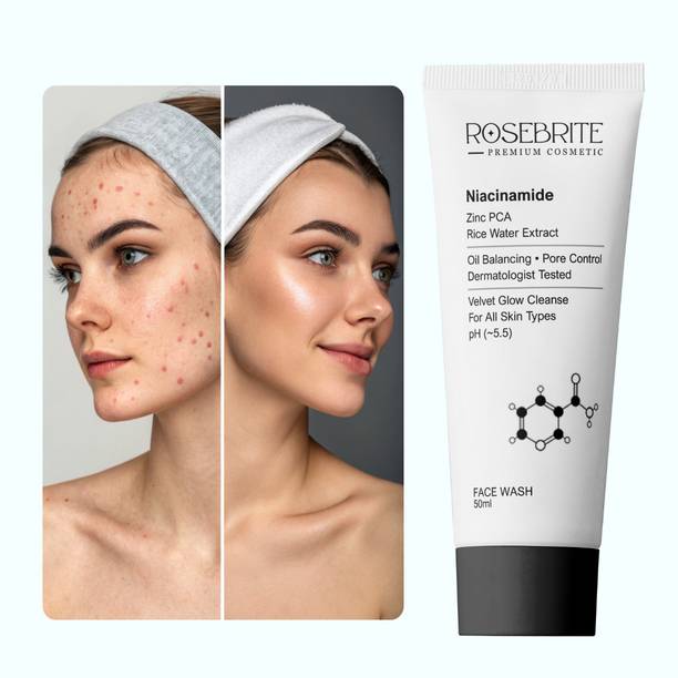 RoseBrite Niacinamide Zinc PCA Rice Water Facewash for Oil Control, Acne Repair, Pigmentation & Radiant Skin Face Wash