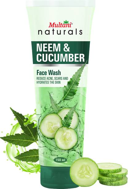 Multani Natural Neem & Cucumber | Reduce Acne, Scars & Hydrates Skin - Face Wash