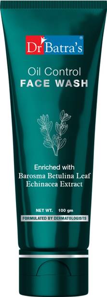 Dr Batra's Oil Control  Sulphate ,Silicone & Soap Free Enriched With Barosma Betulina Leaf & Echinancea Extract For Oil Free & Clear Skin - 100 gm Face Wash