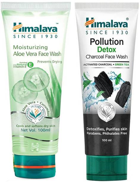 HIMALAYA Aloevera With Detox Charcoal (2X100ml) Face ...