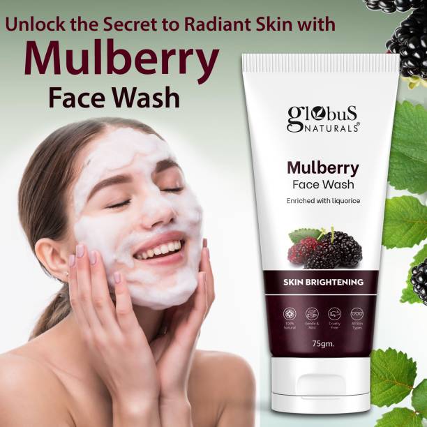 Globus Naturals Mulberry Fairness  For Even Skin Tone, Deep Cleansing, Natural & Ayurvedic Formula Face Wash