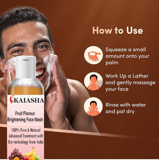 KAIASHA Natural for Dry Skin with Mix Fruit for Tan removal and brightning  Face Wash