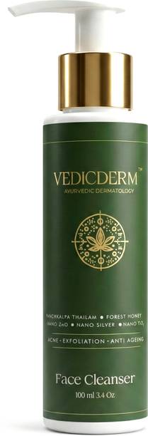 Vedicderm Red Vine Deep Facial Cleanser - For Acne, Rosacea, Eczema, Aging & Sensitive Skin Face Wash