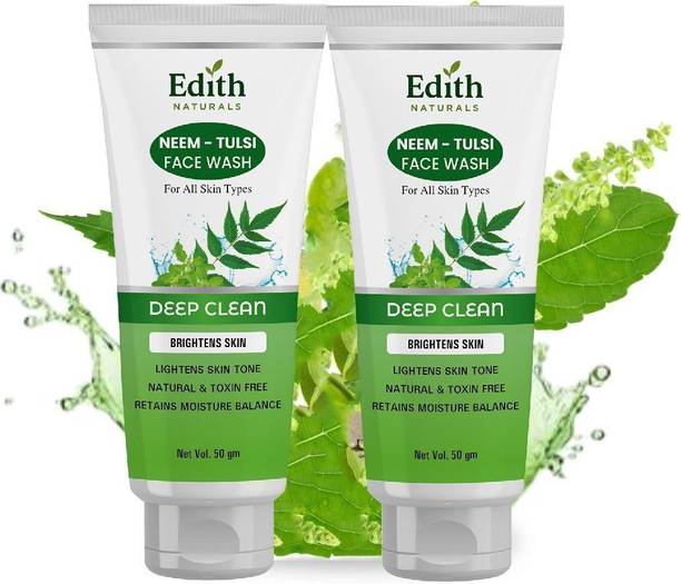EDITH NATURALS Neem & Tulsi I Reduce Dark Spots I SLS & Paraben Free -  Face Wash