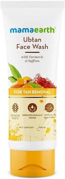 Mamaearth Ubtan Natural for All Skin type with Turmeric & Saffron for Tan removal and brightning Face Wash