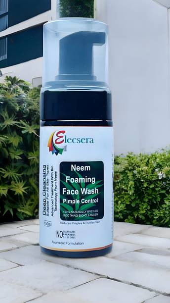 Elecsera Neem Face wash for Oil Control, 150ml | Soothes & Heals | Daily face wash for men | Face wash for Oily Skin Acne, Pimple and Oil Control with Glowing Skin Face Wash