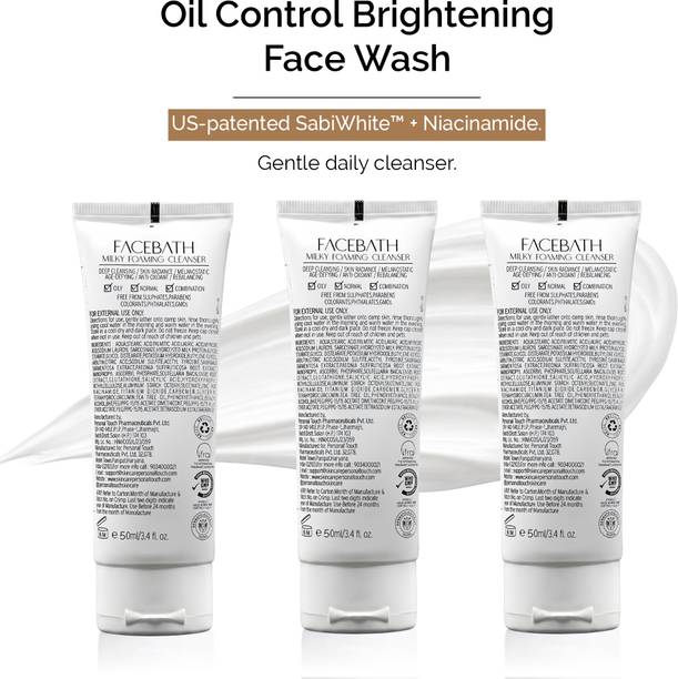 PERSONAL TOUCH SKINCARE  Milky Face Cleanser  for Men & Women 50ml x 3 Brightening  Face Wash