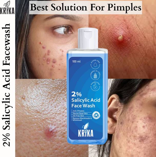 krika 2% Salicylic Acid Anti Acne  for Oily & Pimple Prone Skin Face Wash