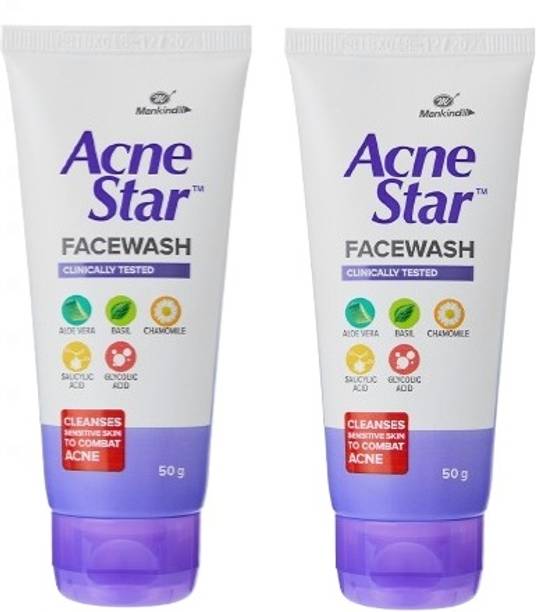MANKIND Acnestar Salicylic Acid Gel  With Aloevera & Purified Water Face Wash