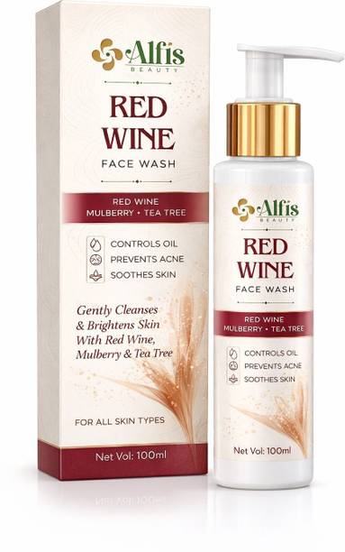 Alfis Beauty Red Wine face wash gel for Anti-Aging, Deep Cleansing, Hydration with Suitable for all skin Pack of 1 Face Wash