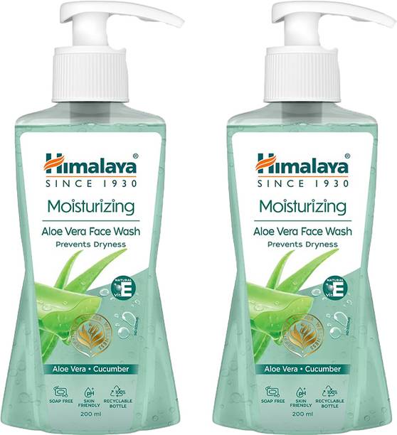 HIMALAYA MOISTUR ALOE VERA FACE WASH 200ML(PACK OF 2) F...