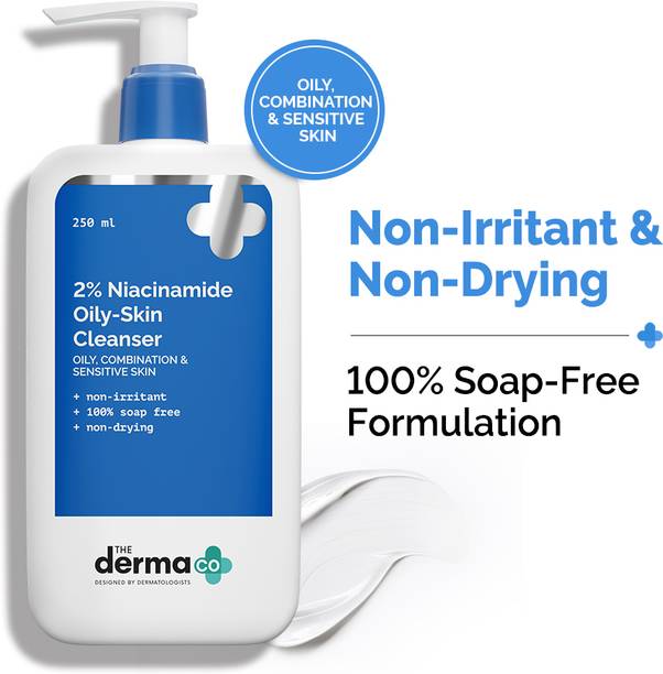 The Derma Co 2% Niacinamide Oily Skin Cleanser for Sensitive, Oily & Combination Skin Face Wash