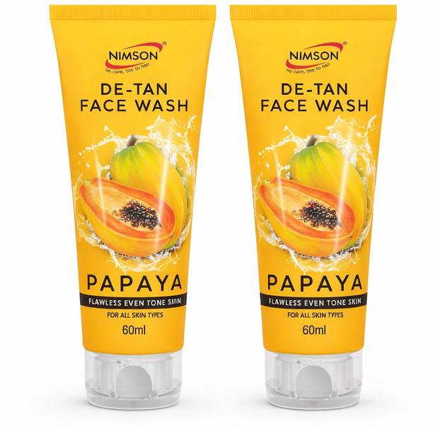 Nimson Papaya  for Brightening Tan & Dark Spot Removal Glowing Skin Pack of 2 Face Wash