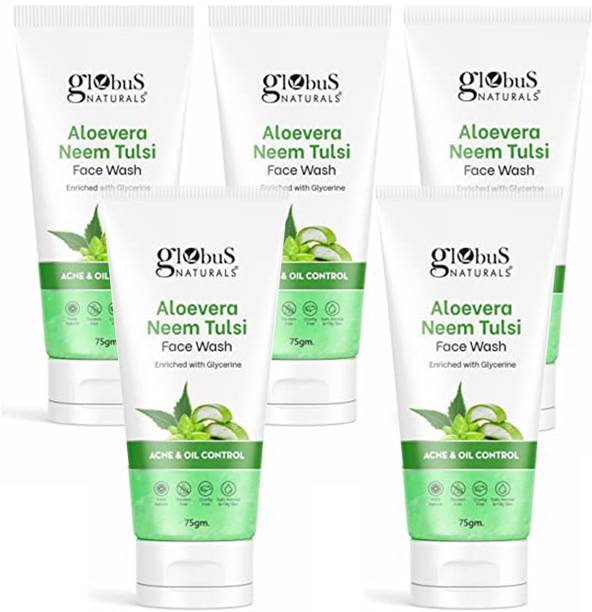 Globus Naturals Aloe vera Neem Tulsi Enriched With Glycerin & Oil Control Formula Face Wash