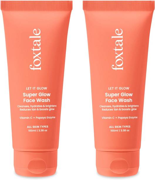 Foxtale Vitamin C Super Glow with Papaya Enzyme, Reduces Tan, Boosts Glow  Face Wash
