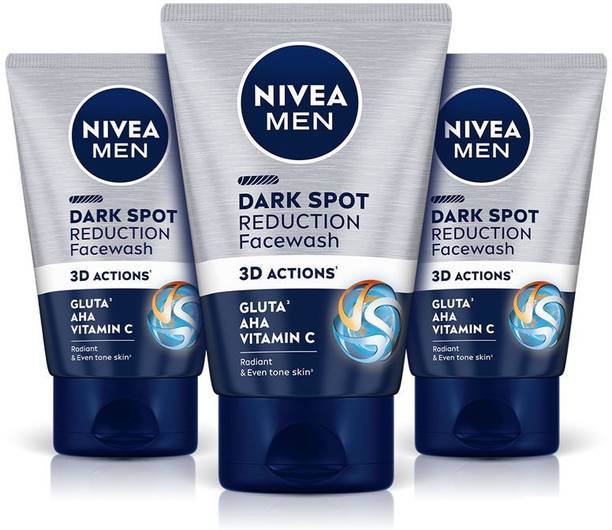 Nivea Men Dark Spot Reduction Cleanser Combo, with Vitamin C, AHA, For Even Tone Skin Face Wash