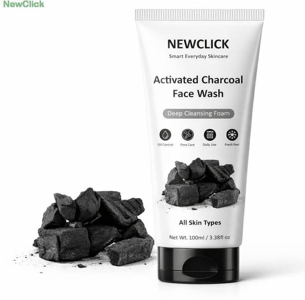 NewClick Activated Charcoal  100ml | Deep Cleansing Formula | For Oily & Acne Prone Skin a2536 Face Wash