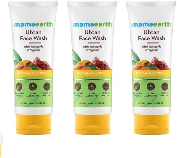 Mamaearth Ubtan with Turmeric & Saffron for Tan Removal Face Wash 300 ml