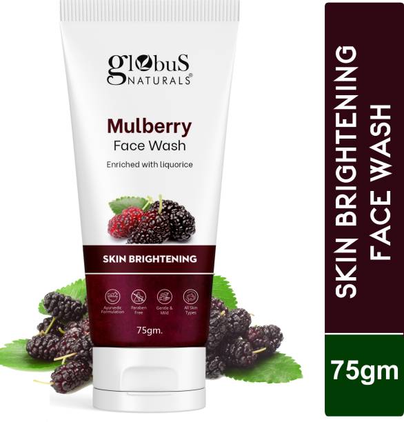 Globus Naturals Mulberry Fairness  For Even Skin Tone, Deep Cleansing Moisturizing & Nourishing, Suitable For All Skin Types, 75 ml Face Wash