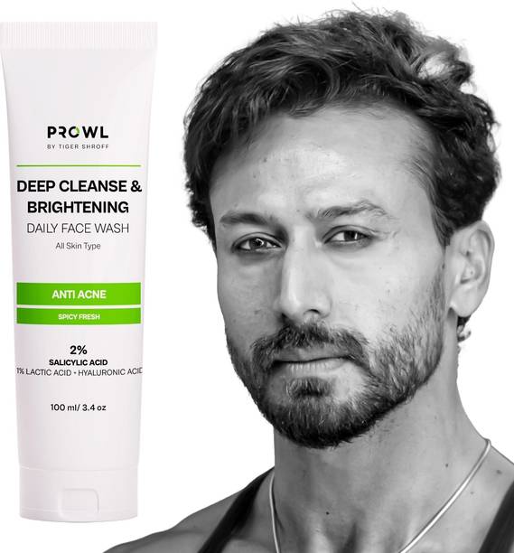 PROWL By Tiger Shroff 2% Salicylic 1% Lactic & Hyaluronic Acid Facewash Anti Acne Cleanser Oily & Dry Skin Spicy Fresh Face Wash