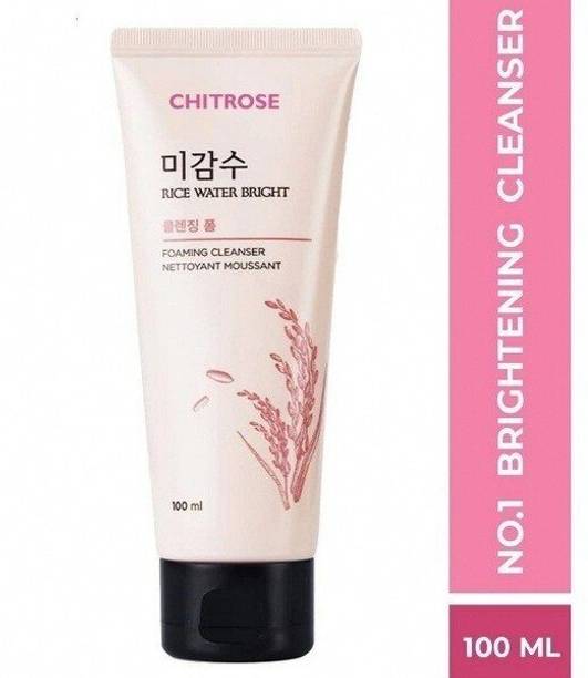 CHITROSE Ultimate Rice Water Bright Foaming Cleanser for Glowing Skin Tone  CEI Face Wash