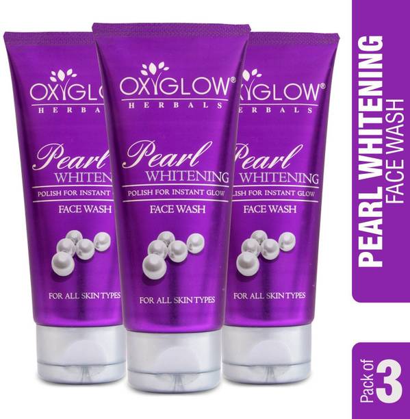 OXYGLOW Pearl Whitening ,Glowing & Evens Skin tone,Whitening,Anti Agening Pack of 3 Face Wash