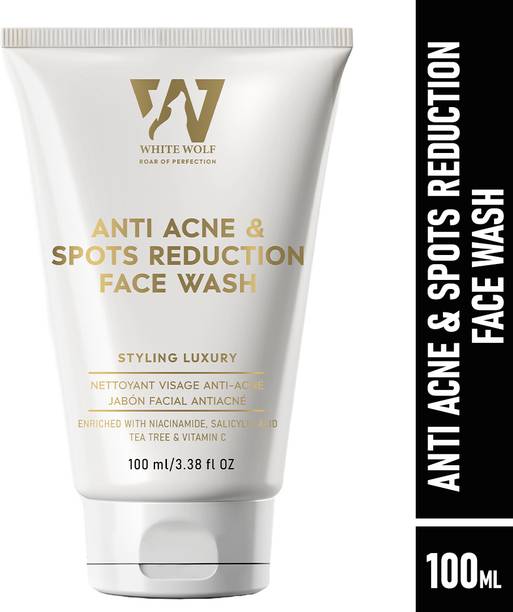 White Wolf Anti Acne & Spot Reduction For Men Reduce Pimple And Dark spots, Anti Acne Face Wash