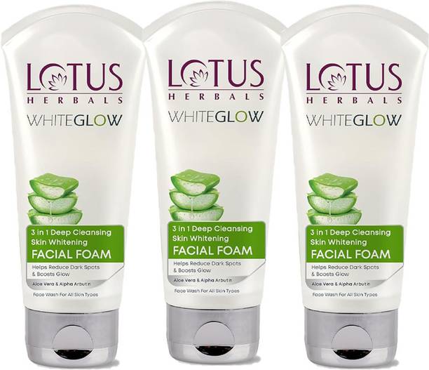LOTUS White Glow 3 In 1 Deep Cleansing Skin Whitening Facial Foam  Face Wash