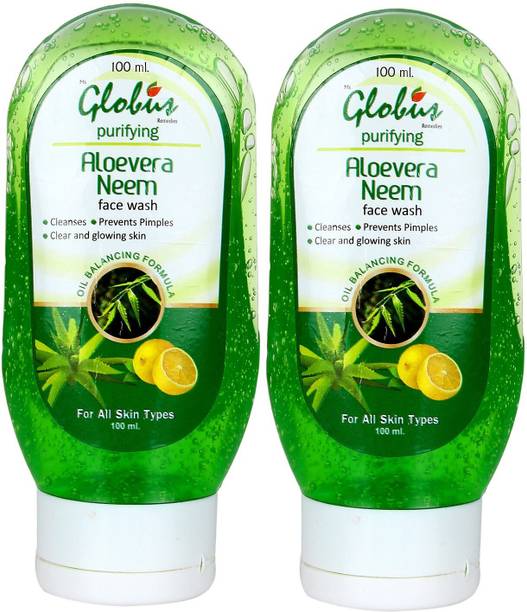 Globus Naturals ALOE VERA & NEEM TULSI  Pack of 2 Face Wash