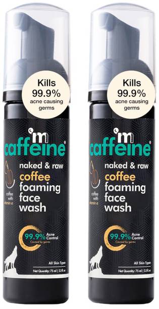 mCaffeine Coffee Foaming Cleanser, Reduces Acne & Pimple, Get Glowing Skin, Pack of 2 Face Wash