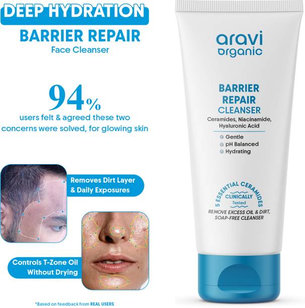 Aravi Organic Cleanser,Removes Dirt & Oil Without Drying, With Ceramides Face Wash