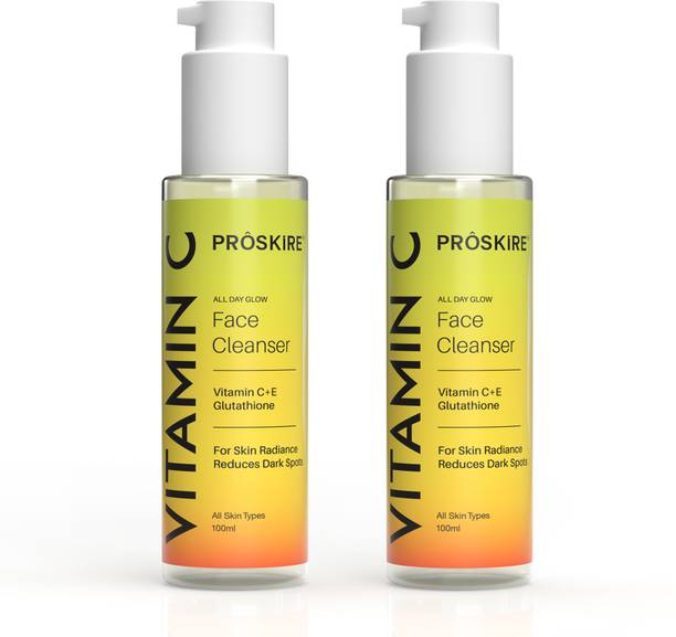Proskire Vitamin C All Day Glow Face Cleanser With Vitamin C, E & Glutathione For Brighter Skin Face Wash