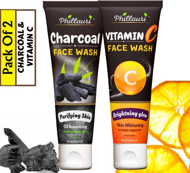 Phillauri Charcoal And Keshar Chandan  Combo for Brightens Skin Men And Women Face Wash