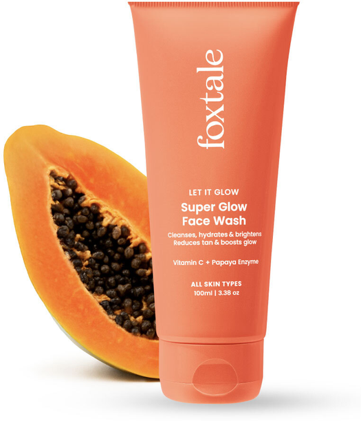 Foxtale Vit C Super Glow Face wash with Papaya Enzyme|Reduces Tan, Boosts glow Face Wash