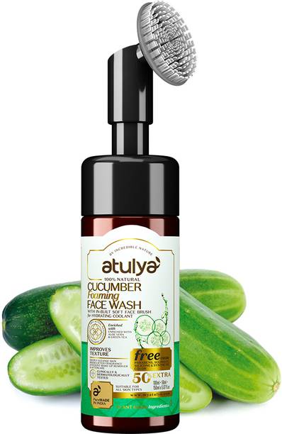 Atulya Cucumber Foaming  With In-Built Soft Face Brush Face Wash