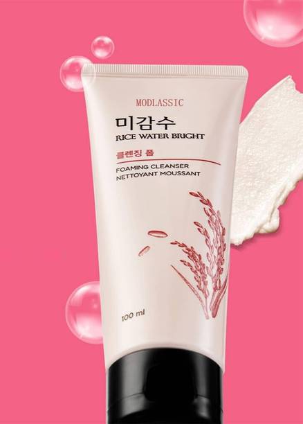 modlassic Korean Rice Water Bright_Foaming Wash for Glow Face_Cleanser. Face Wash