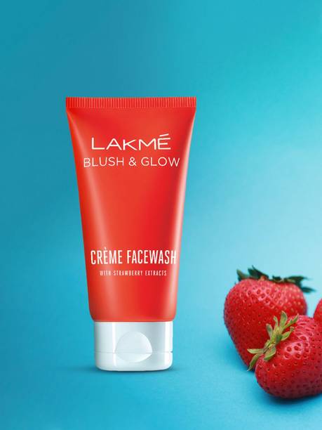 Lakmé Blush & Glow Strawberry Creme Facewash,Gentle Cleanser Face Wash
