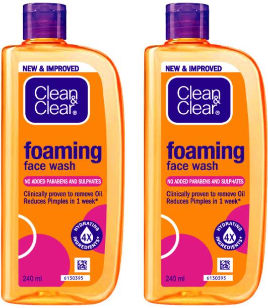 Clean & Clear Foaming 480ml| Clinically proven| Pimple & Acne removal Face Wash