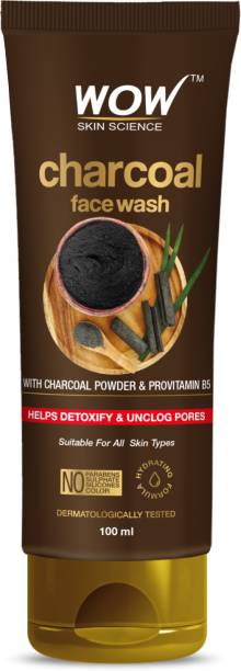 WOW SKIN SCIENCE Charcoal  | Detoxifies Skin | Unclogs Pores | Lifts of Pollutants & Dirt Face Wash