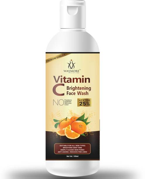 WAYMORE Vitamin C Brightening Face wash For Skin Whitening, Pigmentation, Glowing, Acne Scars for all skin types Face Wash