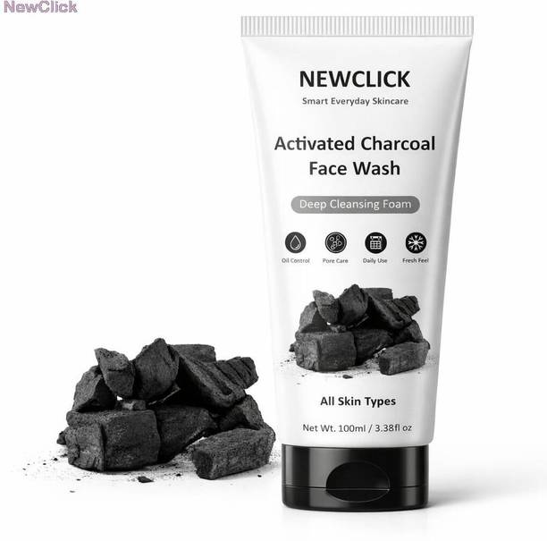 NewClick Activated Charcoal  100ml | Deep Cleansing Formula | For Oily & Acne Prone Skin a1724 Face Wash