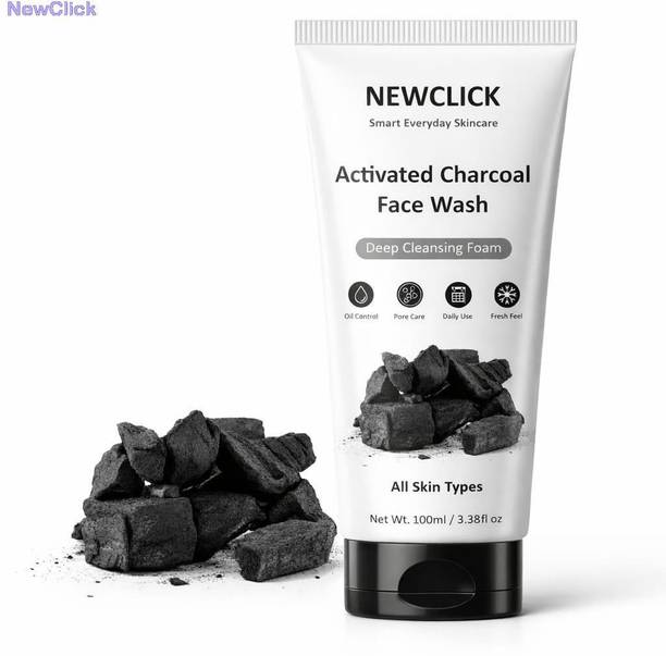 NewClick Activated Charcoal  100ml | Deep Cleansing Formula | For Oily & Acne Prone Skin a2224 Face Wash