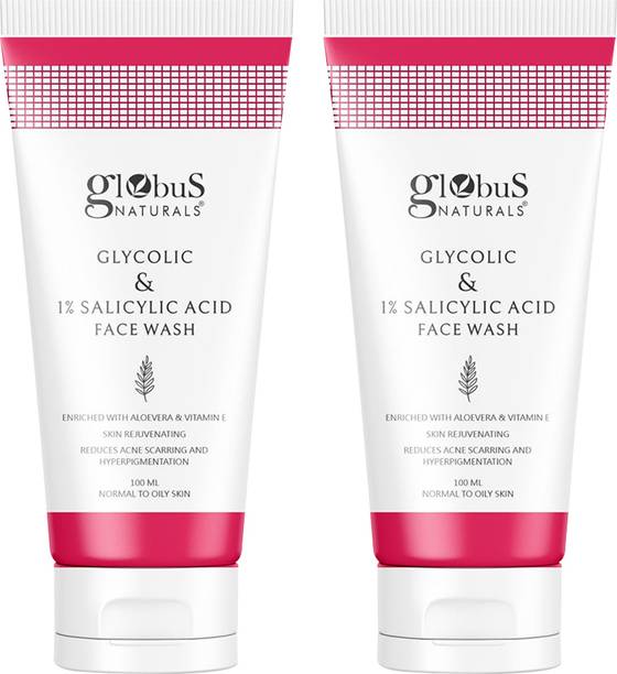 Globus Naturals Glycolic & 1% Salicylic Acid, Set of 2 Face Wash