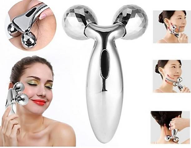 Emijun Y Shape Aluminium Microcurrent Face Platinum Roller Massager Facial Atomizer