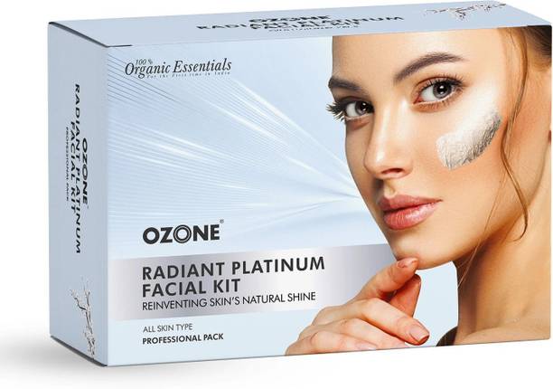 OZONE Radiant Platinum Facial Kit | Radiant, Youthful Skin | 6 Easy Steps | Single Use