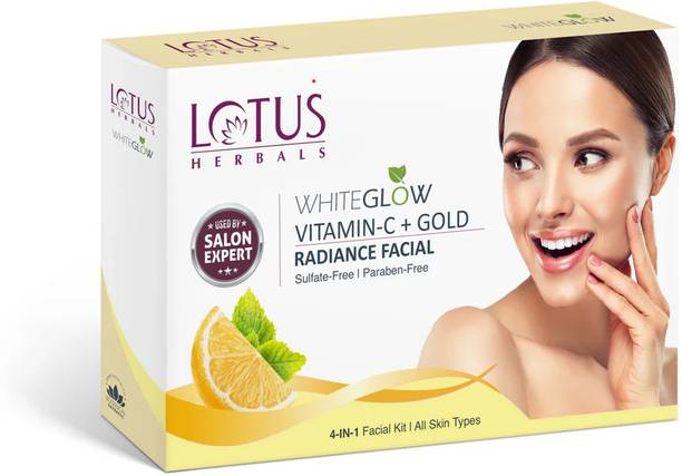 LOTUS HERBALS WhiteGlow Vitamin C + Gold Radiance Facial Kit | Helps Reduce Dark Spots |