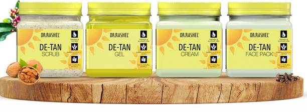 DR.RASHEL DE-TAN PACK OF 4 (SCRUB, GEL, CREAM & FACE PACK) FACIAL KIT THAT SOOTHES SKIN