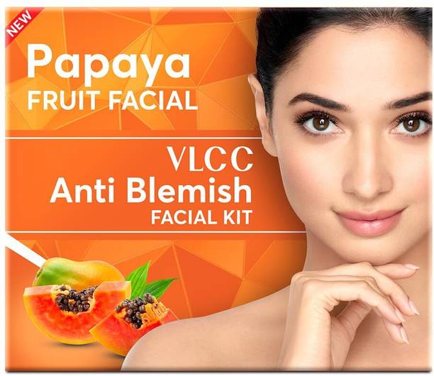 VLCC Papaya Fruit Facial Kit Glowing, Blemish Free Skin at Home Facial Kit- 60g