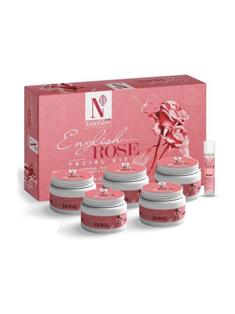 NutriGlow NATURAL'S ENGLISH ROSE HYDROSOL FACIAL KIT/FOR SOOTHES SKIN IRRITATION/TREATS INFECTION