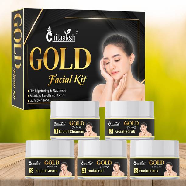 CHITAAKSH Gold Facial Kit for All Skin Types – Shine, Hydrate & Rejuvenate Skin